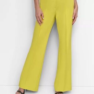 DKNY Petite Pintuck Flare-Leg Pants-Acid Yellow